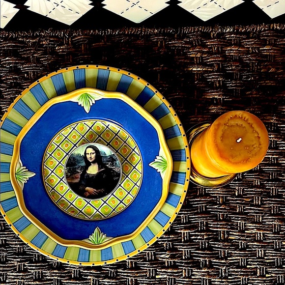 Storybook Design Plate Pair: 12” Chop & 9” Luncheon Villa della Luna Pfaltzgraff - Picture 9 of 12